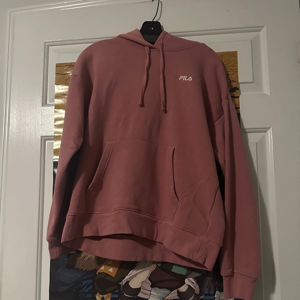 Fila light pink oversized hoodie